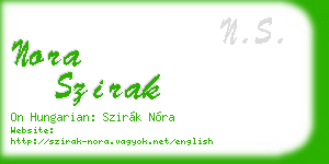 nora szirak business card